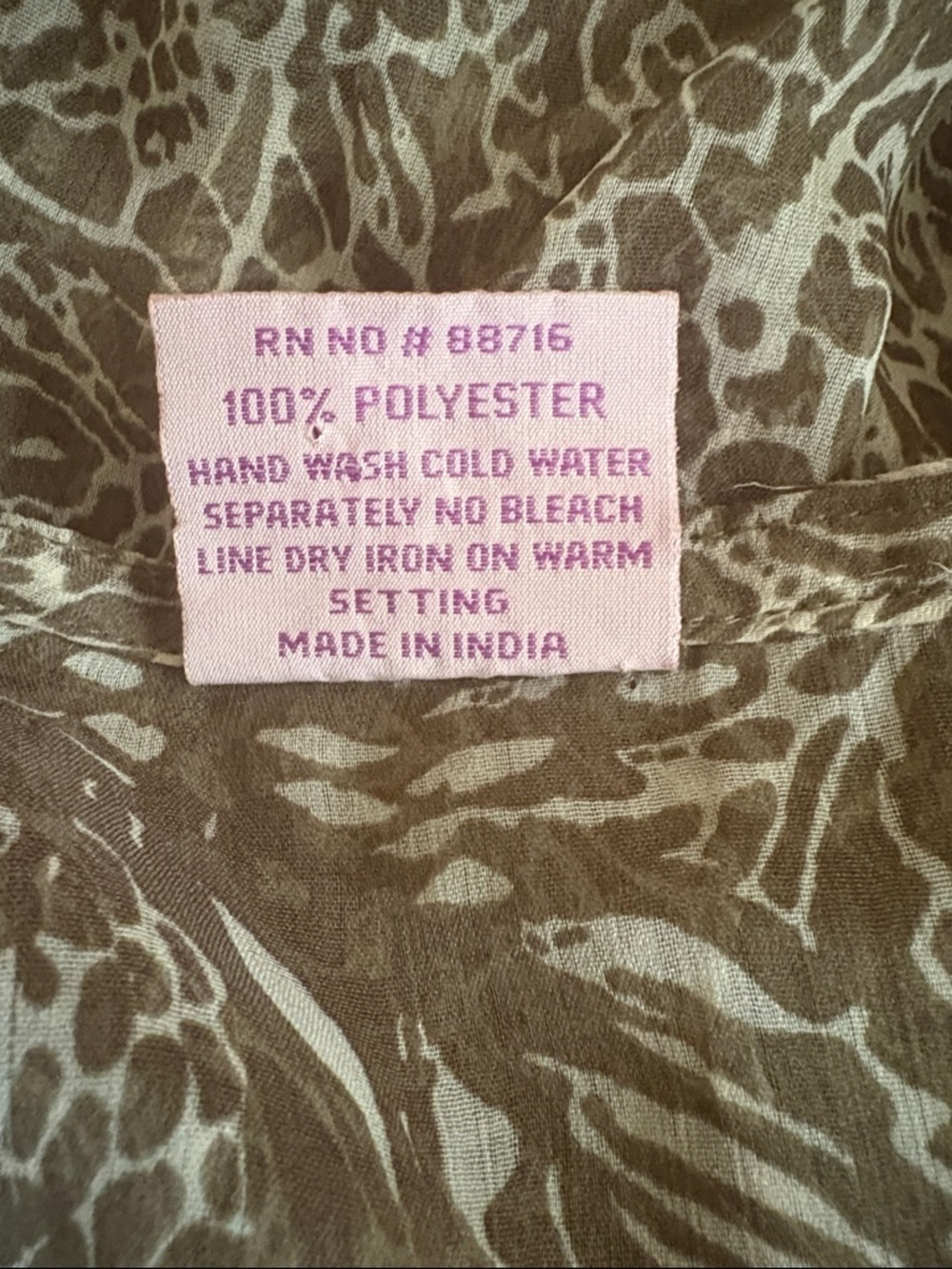 Sunflower Women’s Tan Printed Drawstring Tunic Top size M/L - Picture 7 of 7